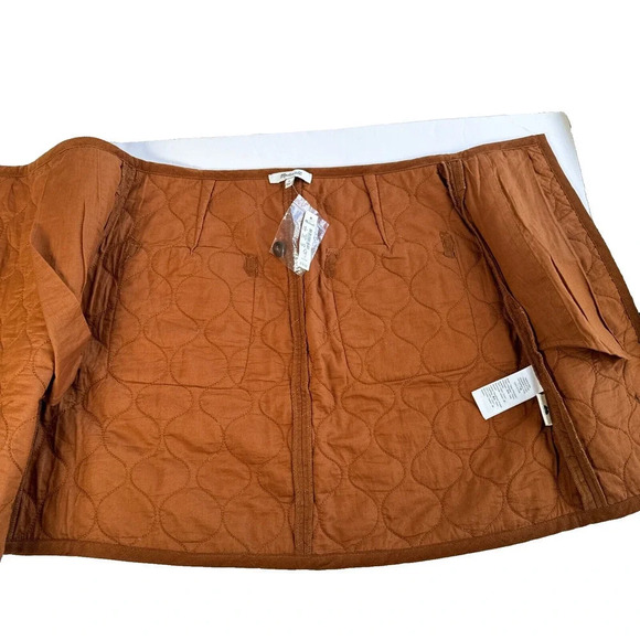 Madewell New Corduroy Quilted Brown Pockets Mini A-line Skirt Fall Women's 4 - Picture 6 of 12